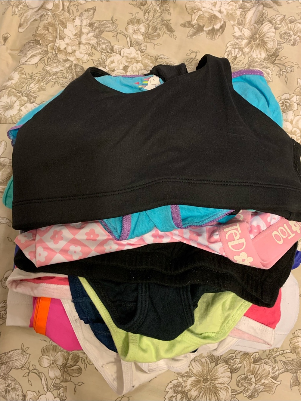 Mix of training bras underwear and shorts bundle